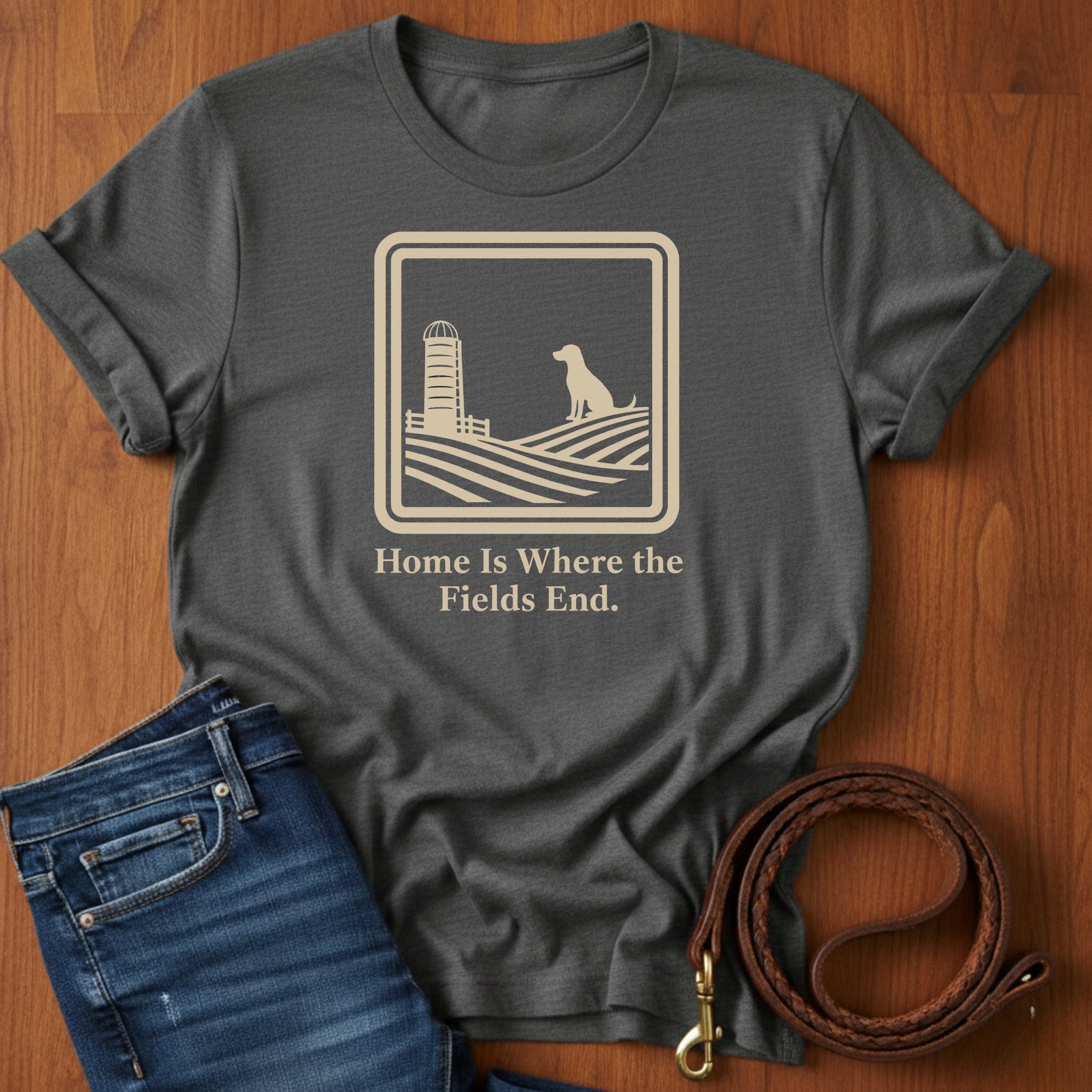 Home Is Where The Field Ends T-Shirt — detail view — Always My Dog