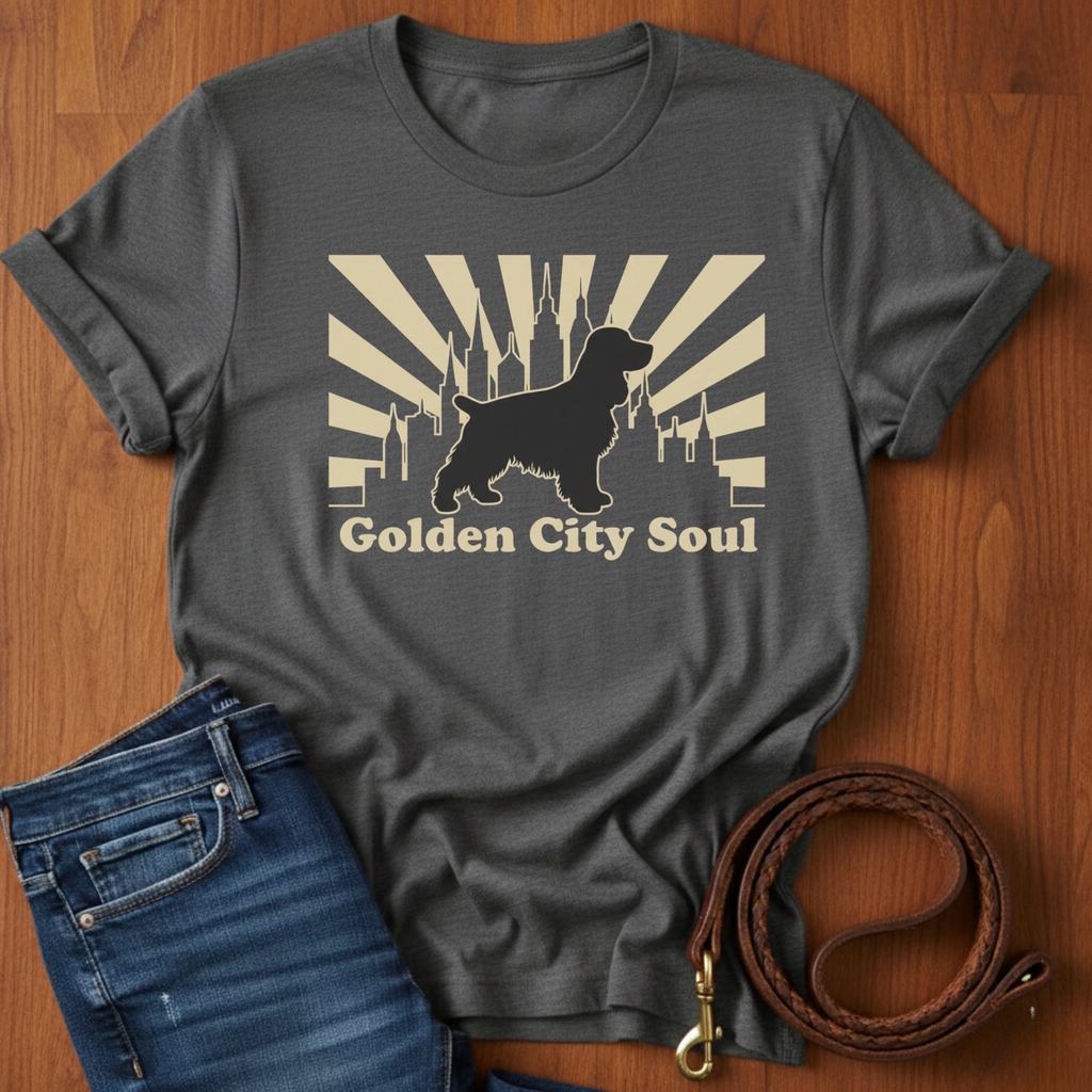 Golden City Soul Spaniel T-Shirt — dog lover t-shirt by Always My Dog