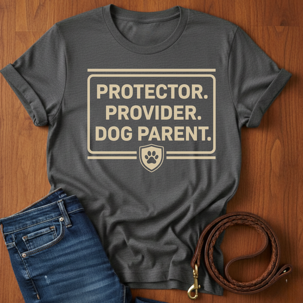 Paw Print Protector. Provider. Dog Parent T-Shirt — detail view — Always My Dog