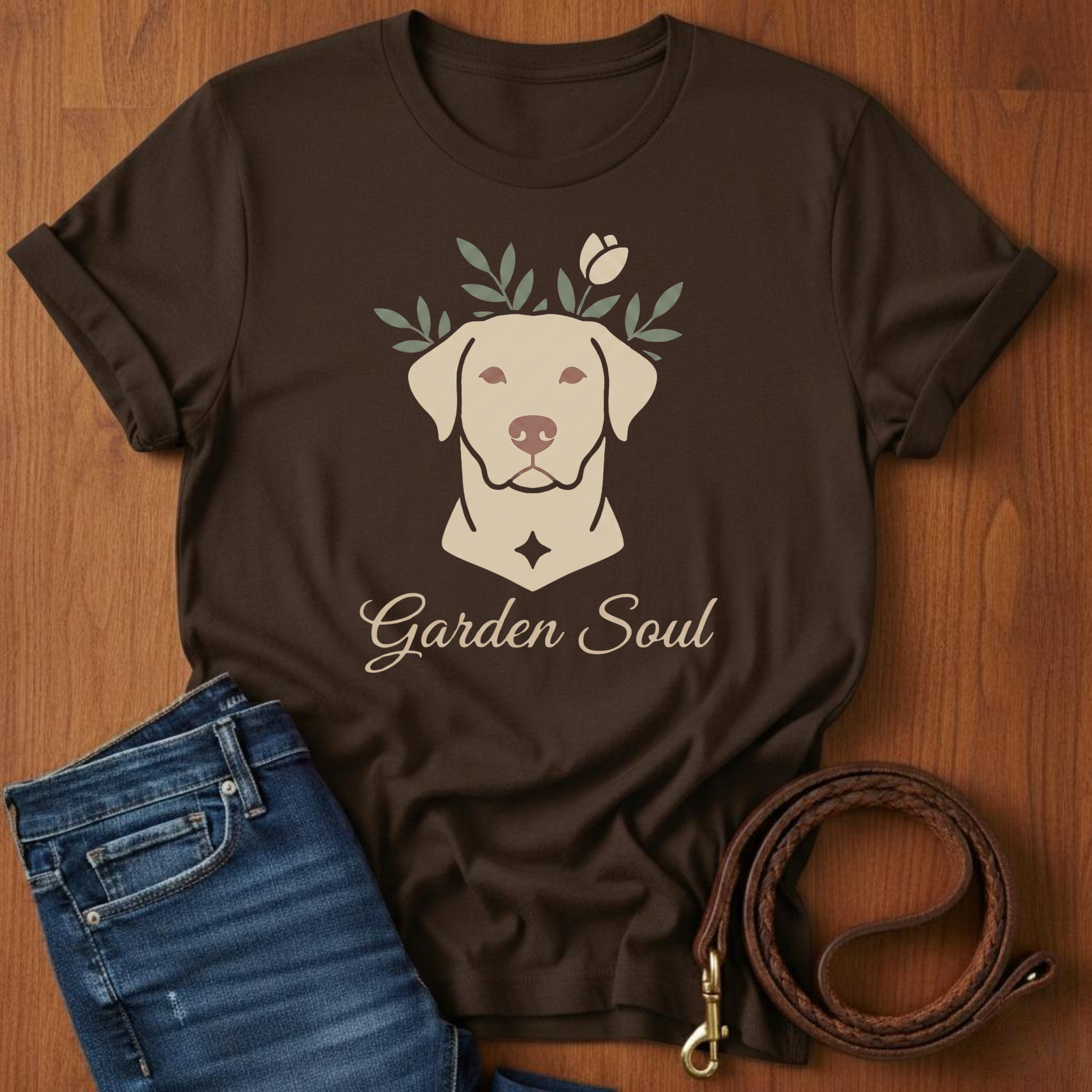 Garden Soul Labrador Retriever T-Shirt — close-up — Always My Dog
