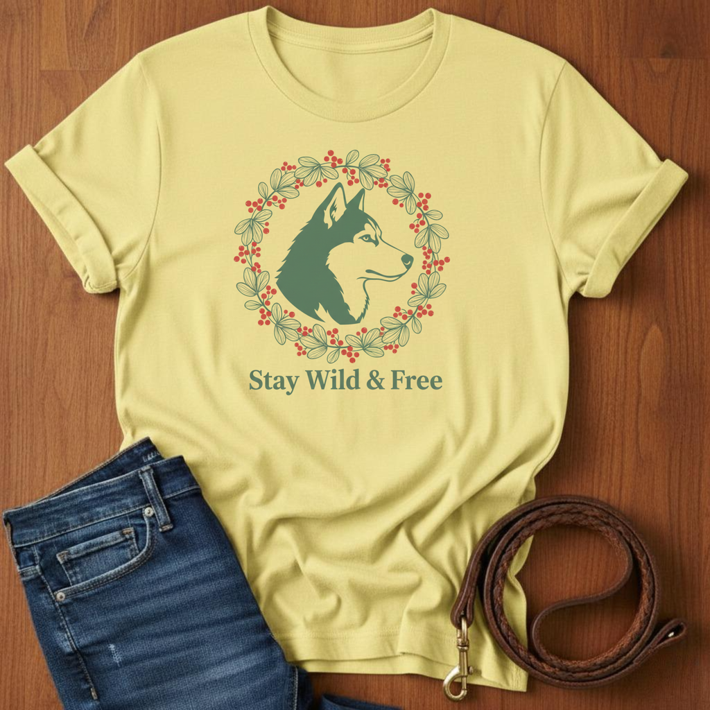 Stay Wild & Free Akita T-Shirt