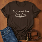 My Heart Has Four Legs T-Shirt — detail view — Always My Dog