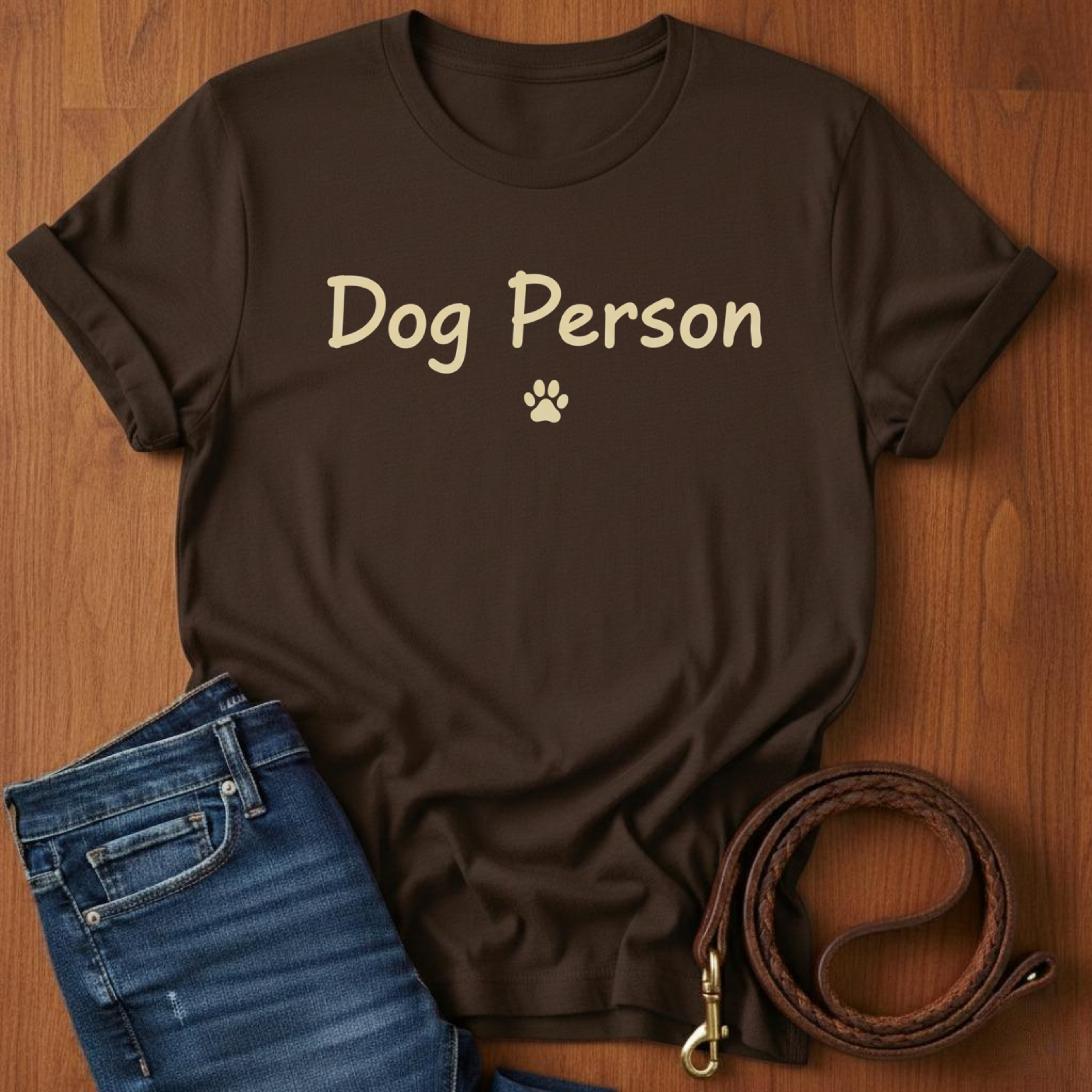 Dog Person Paw Print T-Shirt — close-up — Always My Dog