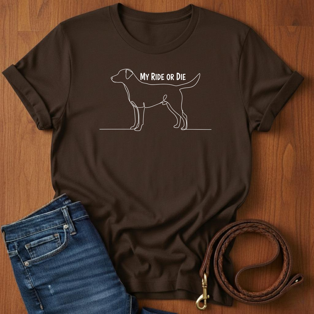 My Ride Or Die Labrador Retriever T-Shirt — close-up — Always My Dog