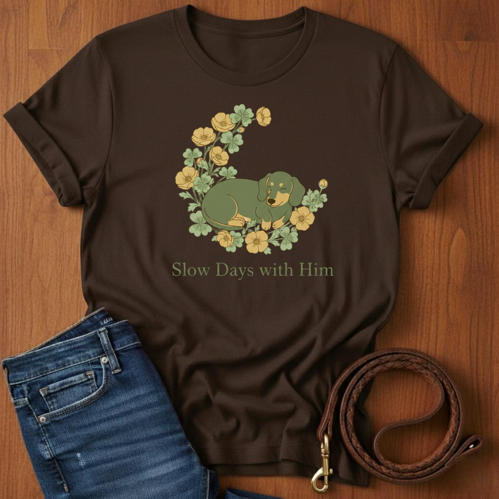 Slow Days With Him Dachshund T-Shirt