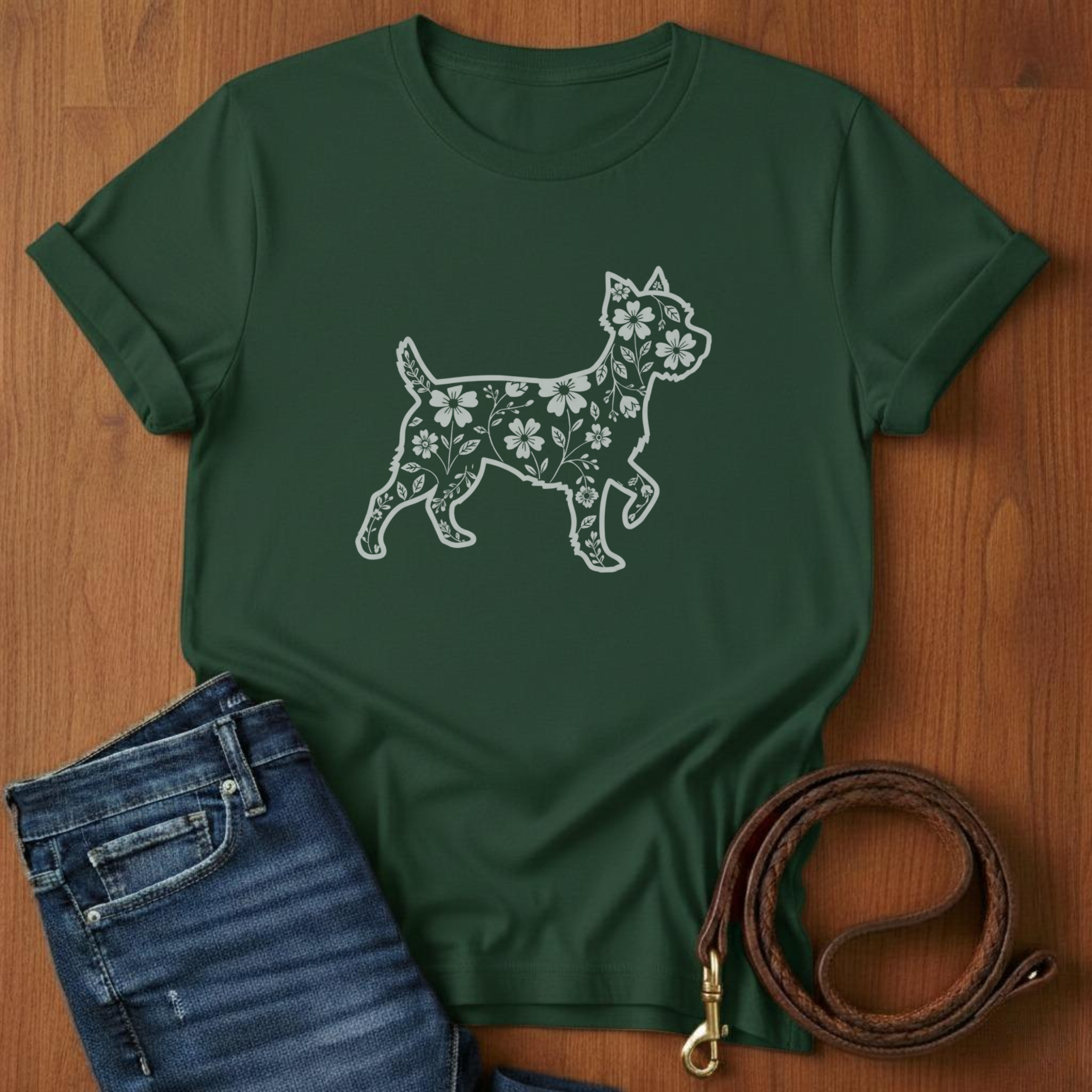 Yorkshire Terrier in Flowers T-Shirt