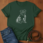 English Bulldog And Flowers T-Shirt — alternate color — Always My Dog