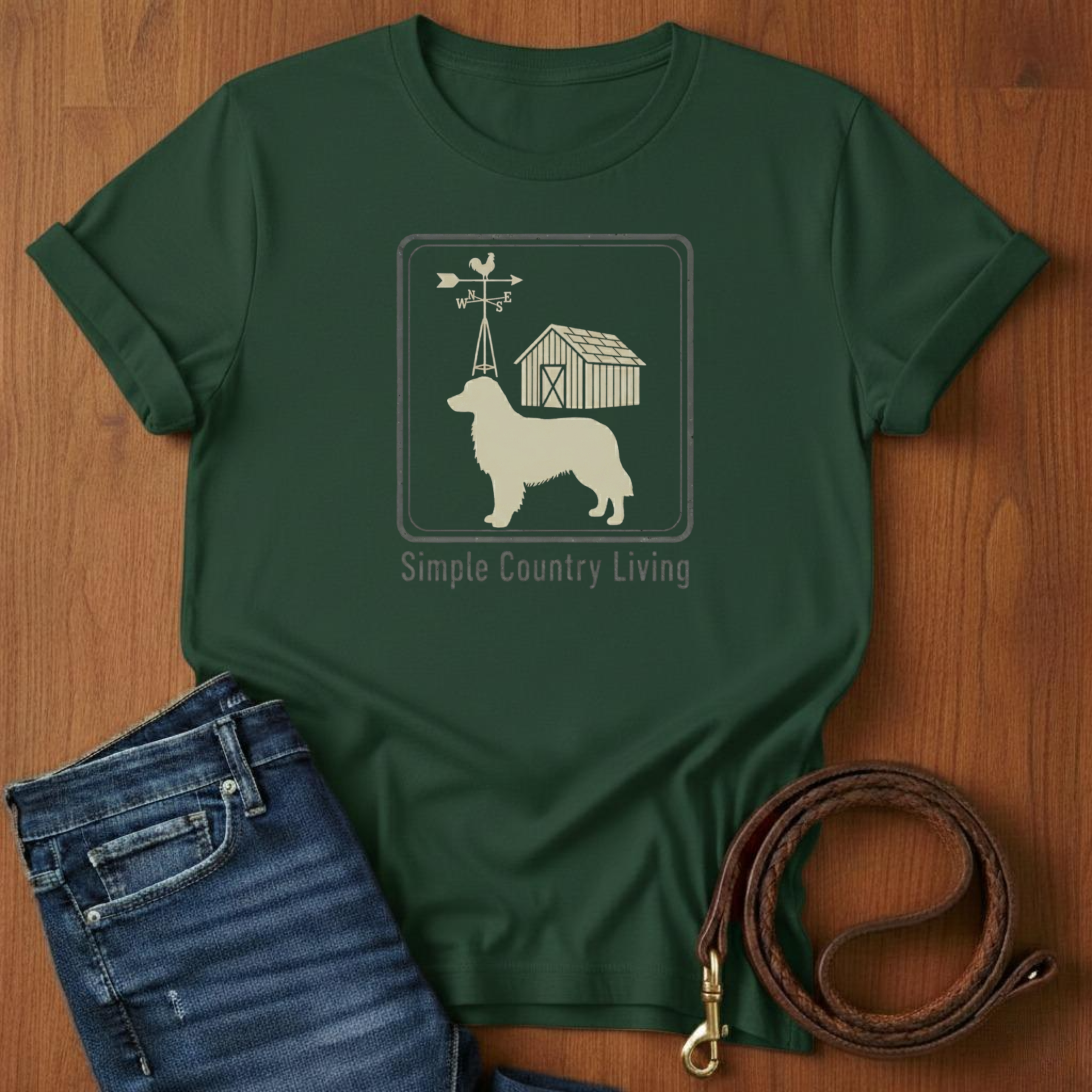 Simple Country Living Golden Retriever T-Shirt