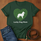Lucky Dog Mom Sheltie T-Shirt — close-up — Always My Dog