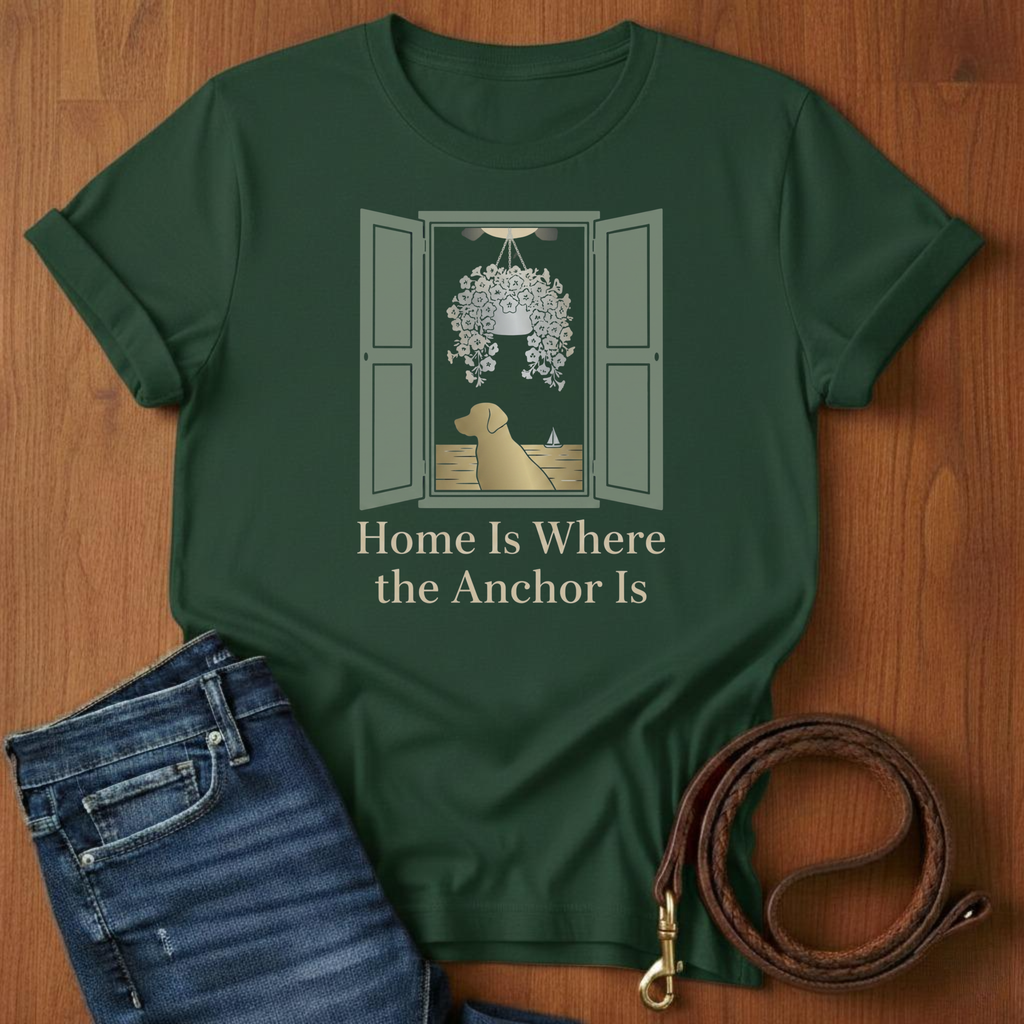 Home Is Where The Anchor Is T-Shirt — dog lover t-shirt by Always My Dog