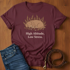 High Altitude, Low Stress T-Shirt — detail view — Always My Dog