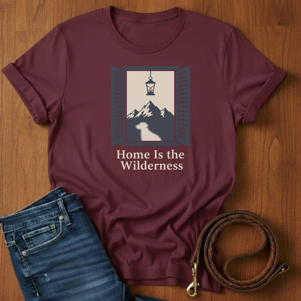 Home is the Wilderness T-Shirt — detail view — Always My Dog