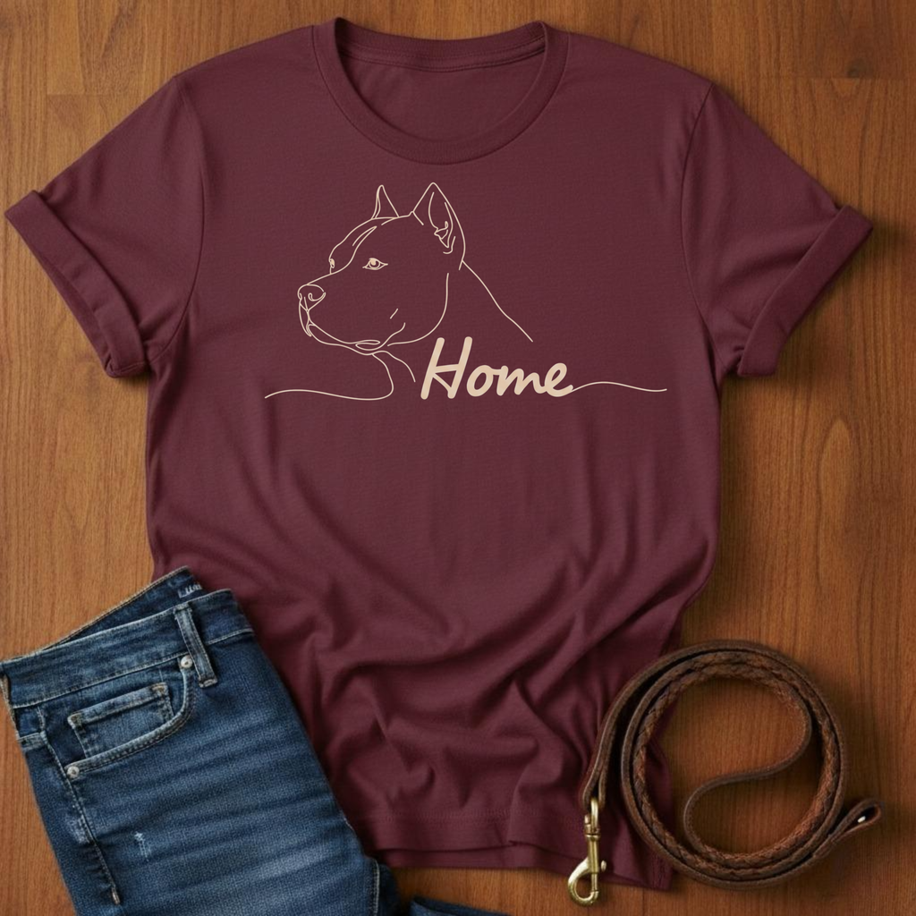 Pitbull Home T-Shirt — detail view — Always My Dog
