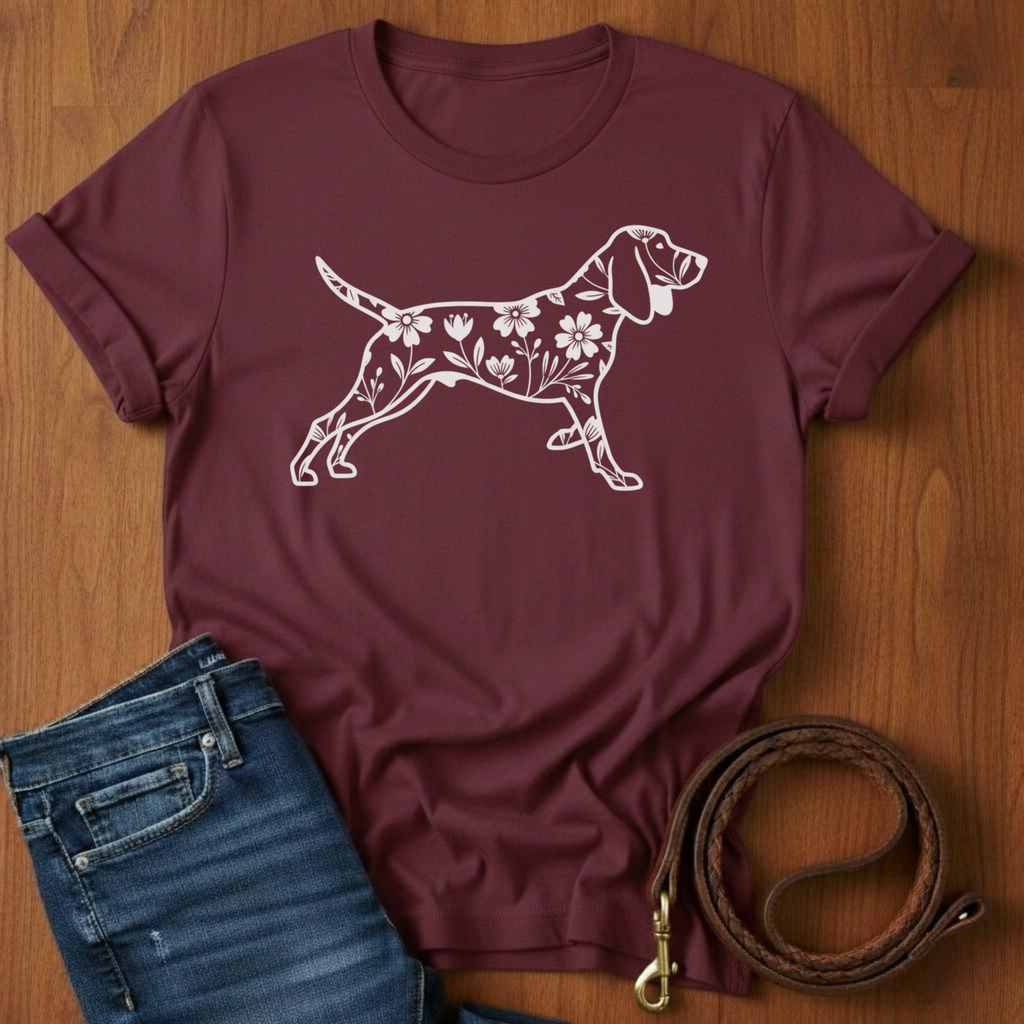 Flower Beagle T-Shirt — alternate color — Always My Dog