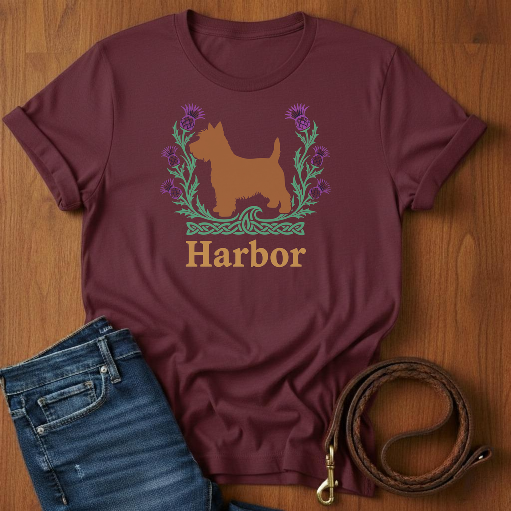Harbor Scottish Terrier T-Shirt — detail view — Always My Dog