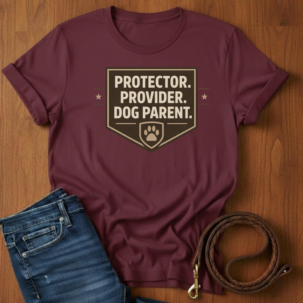 Protector.  Provider.  Dog Parent T-Shirt — detail view — Always My Dog