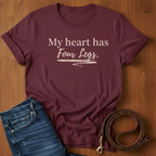 My Heart Has Four Legs T-Shirt — alternate color — Always My Dog
