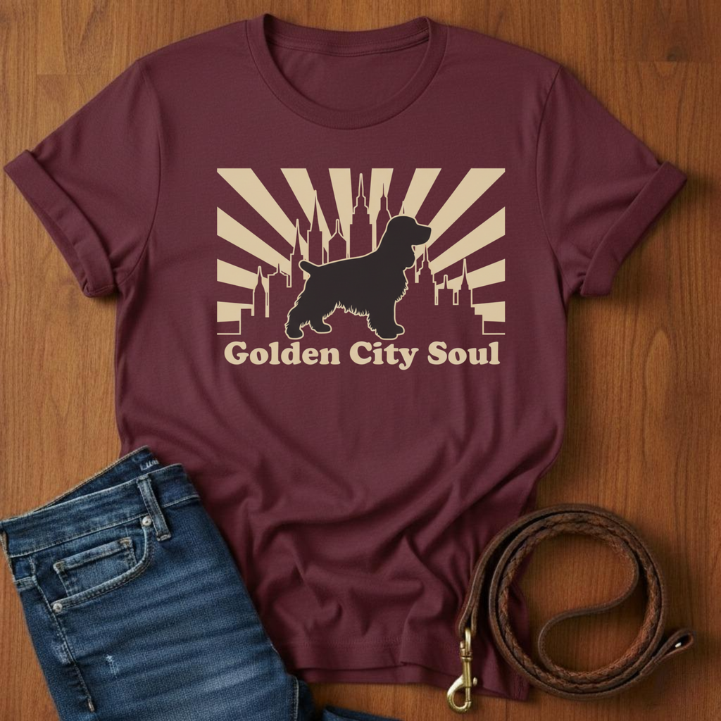 Golden City Soul Spaniel T-Shirt — alternate color — Always My Dog