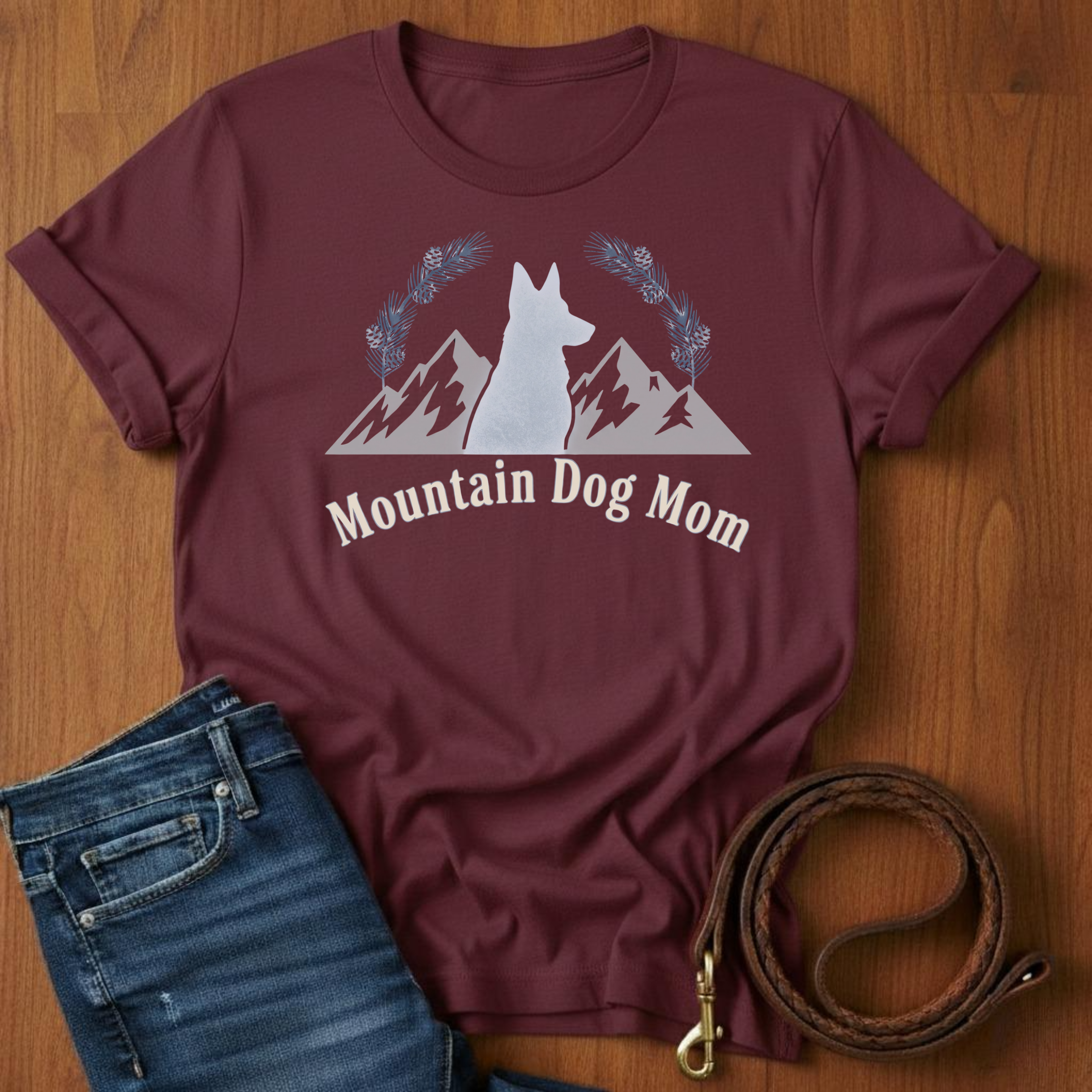 Mountain Dog Mom T-Shirt — detail view — Always My Dog