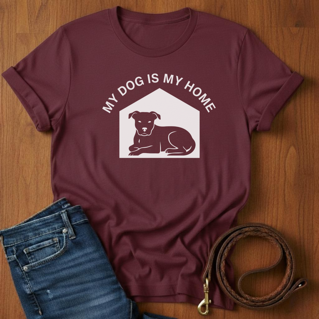 My Dog Is My Home Pitbull T-Shirt — detail view — Always My Dog