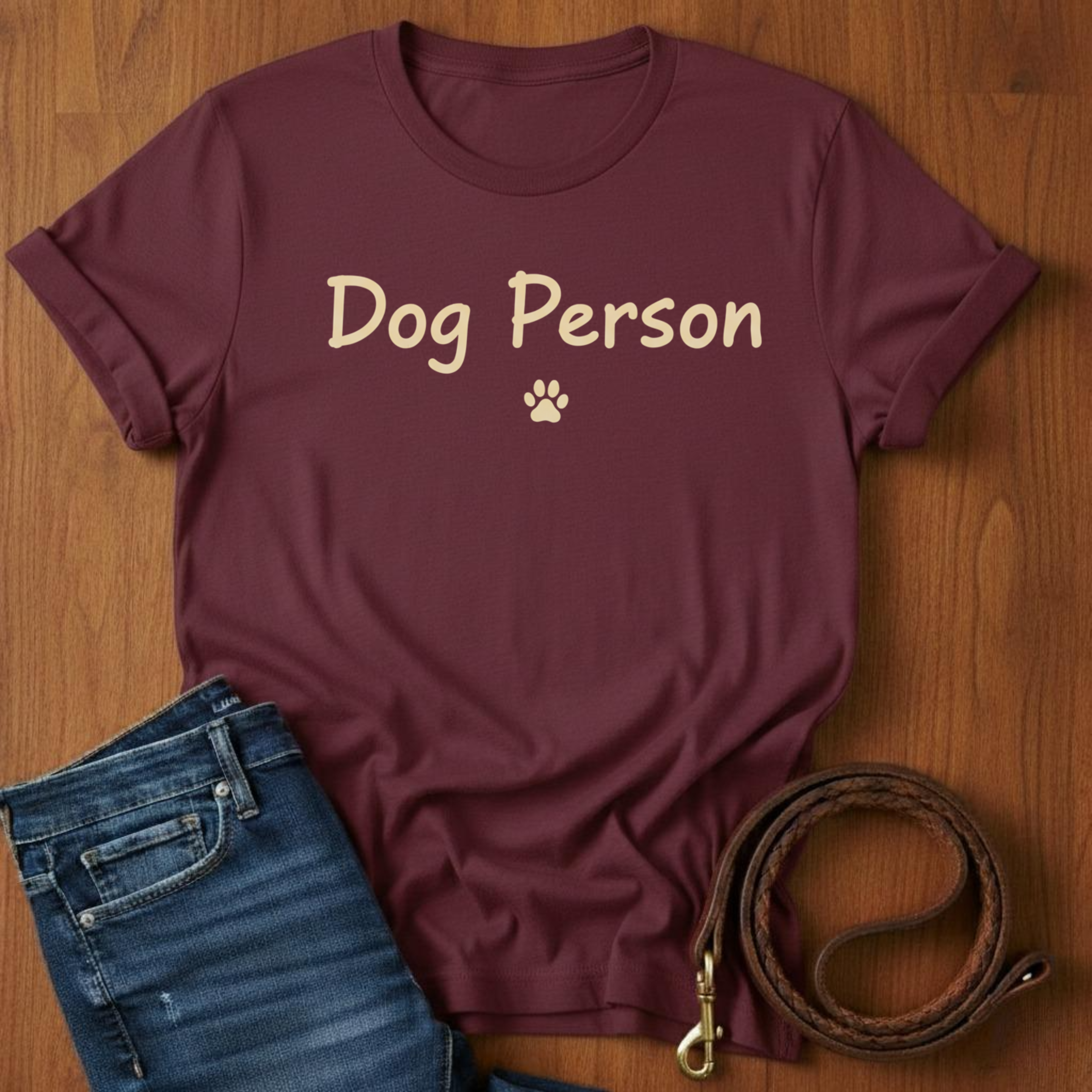 Dog Person Paw Print T-Shirt — lifestyle shot — Always My Dog