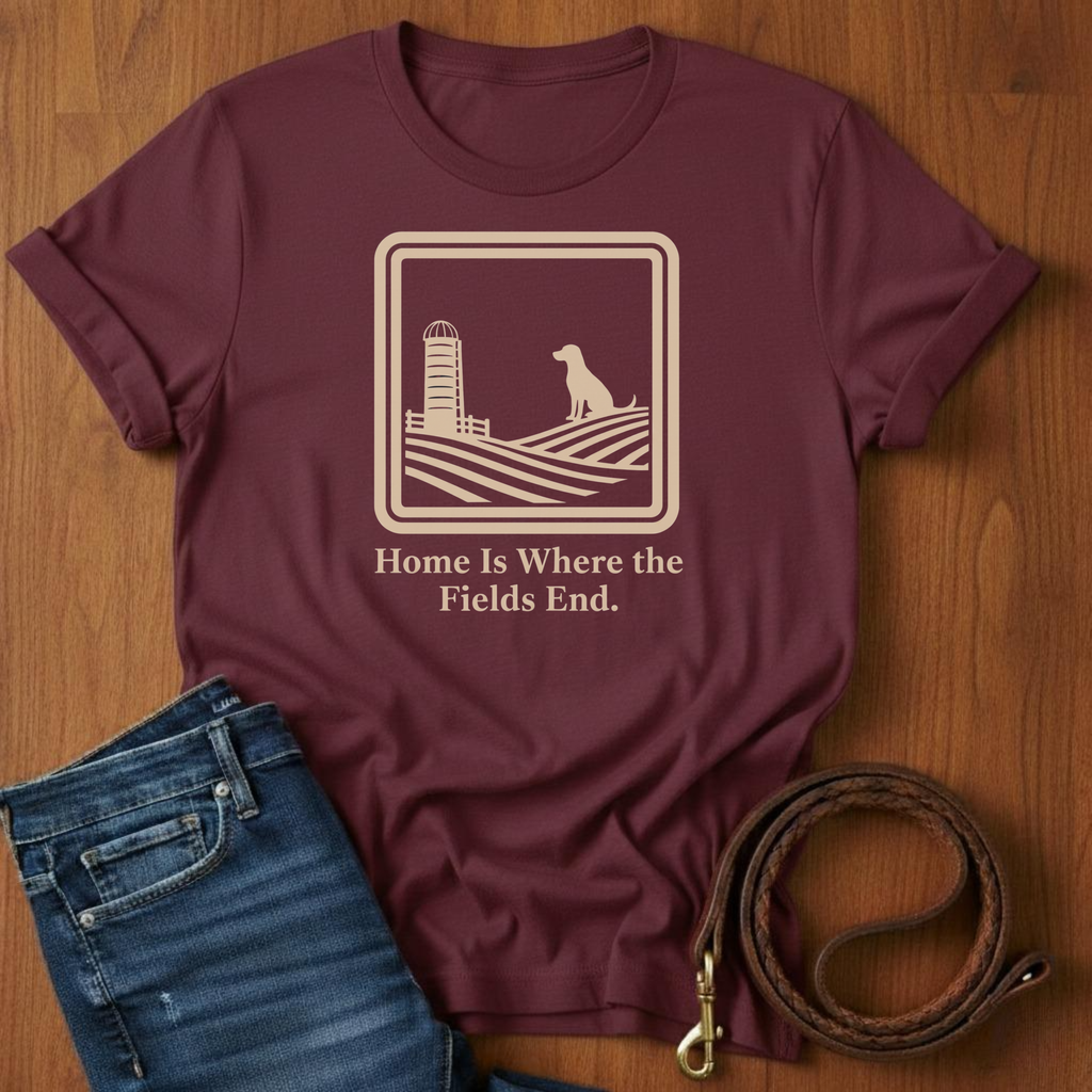 Home Is Where The Field Ends T-Shirt — detail view — Always My Dog