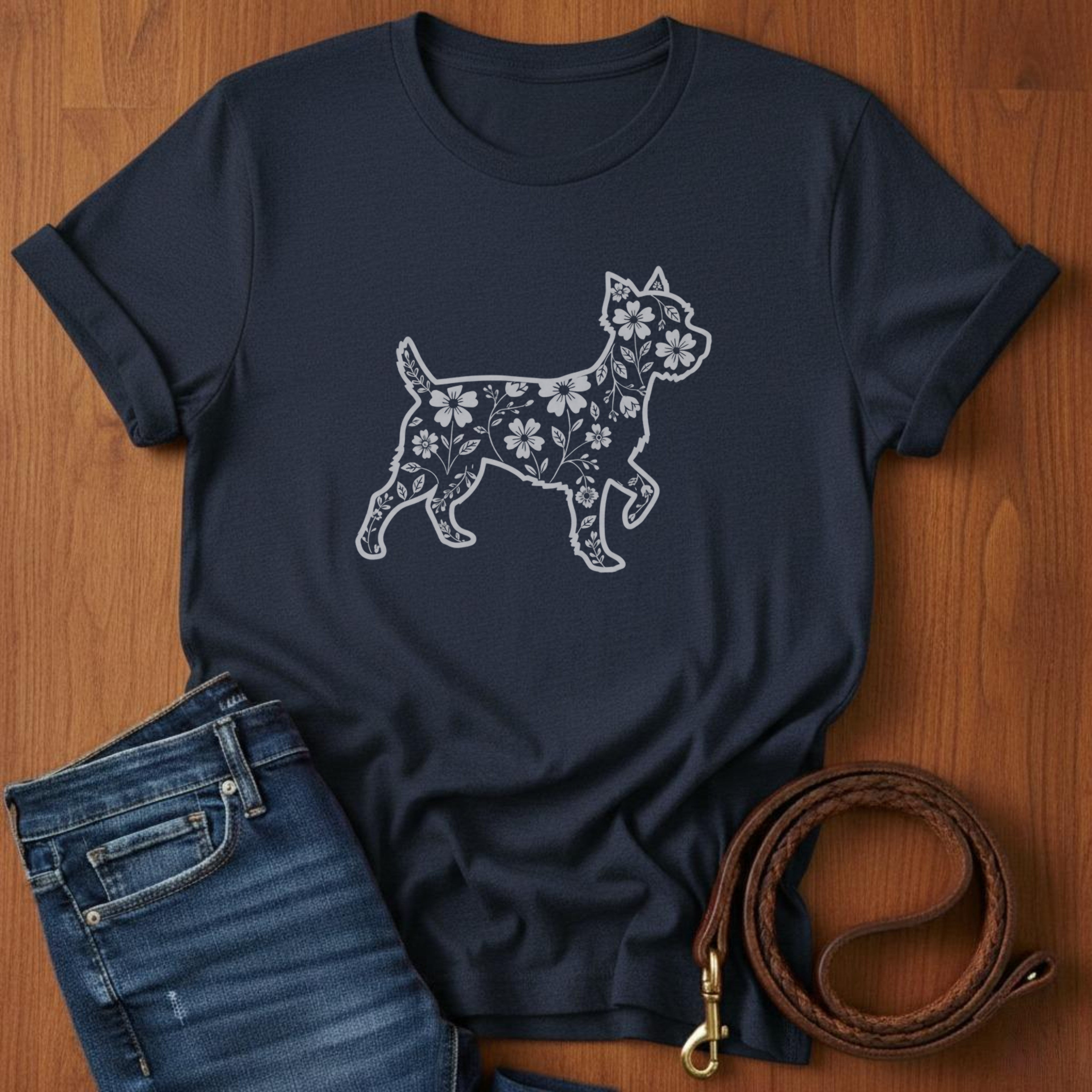Yorkshire Terrier in Flowers T-Shirt