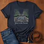 Grace In The Concrete Greyhound T-Shirt — detail view — Always My Dog