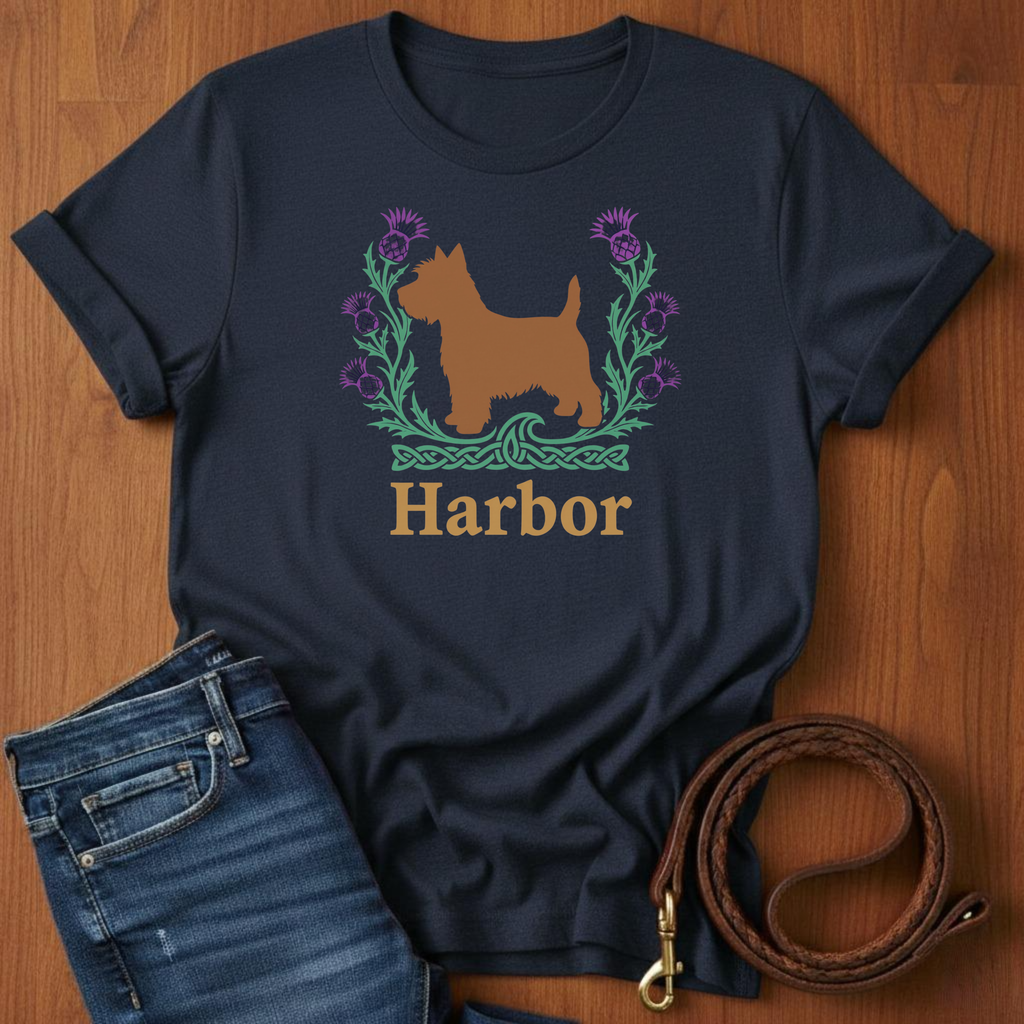 Harbor Scottish Terrier T-Shirt — detail view — Always My Dog