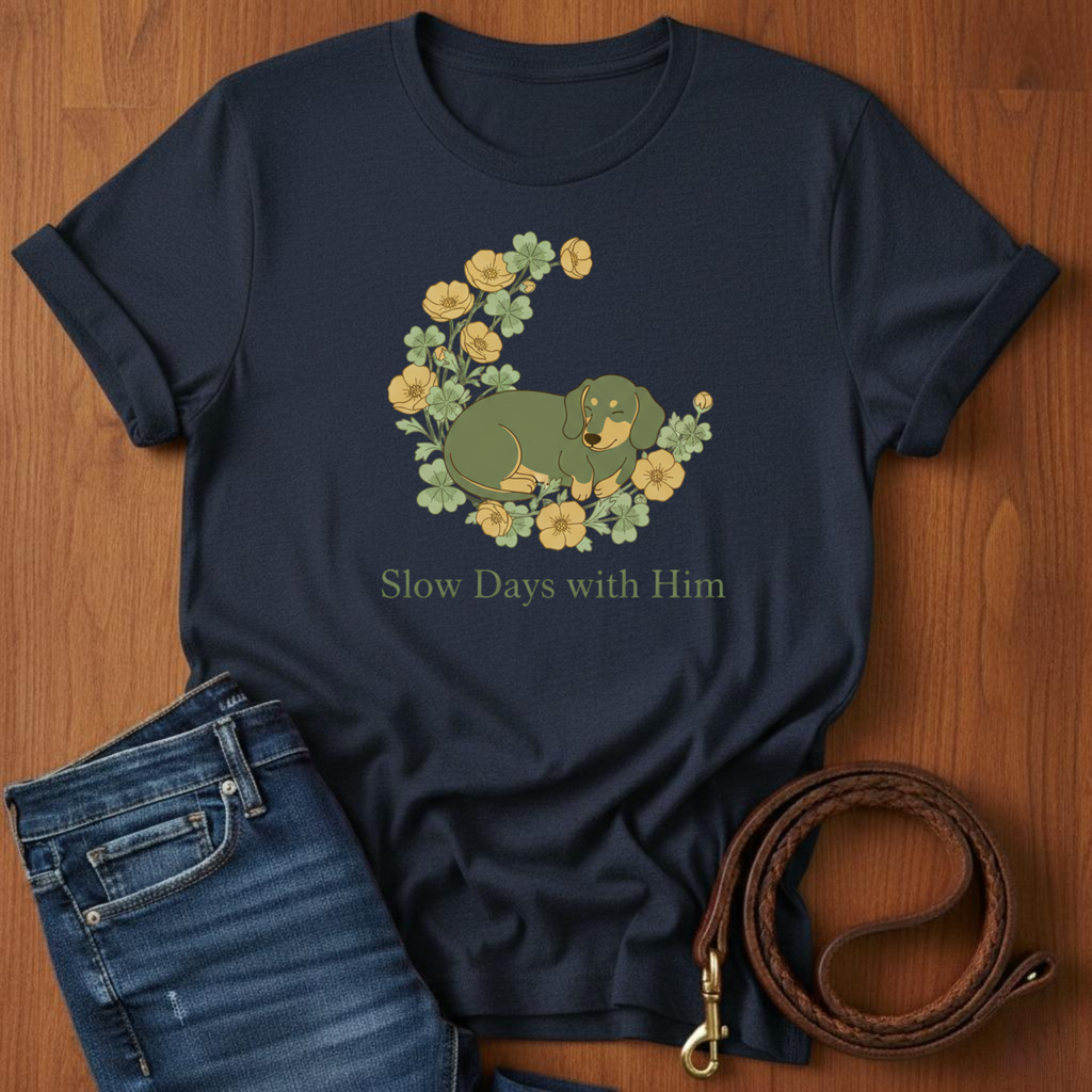 Slow Days With Him Dachshund T-Shirt