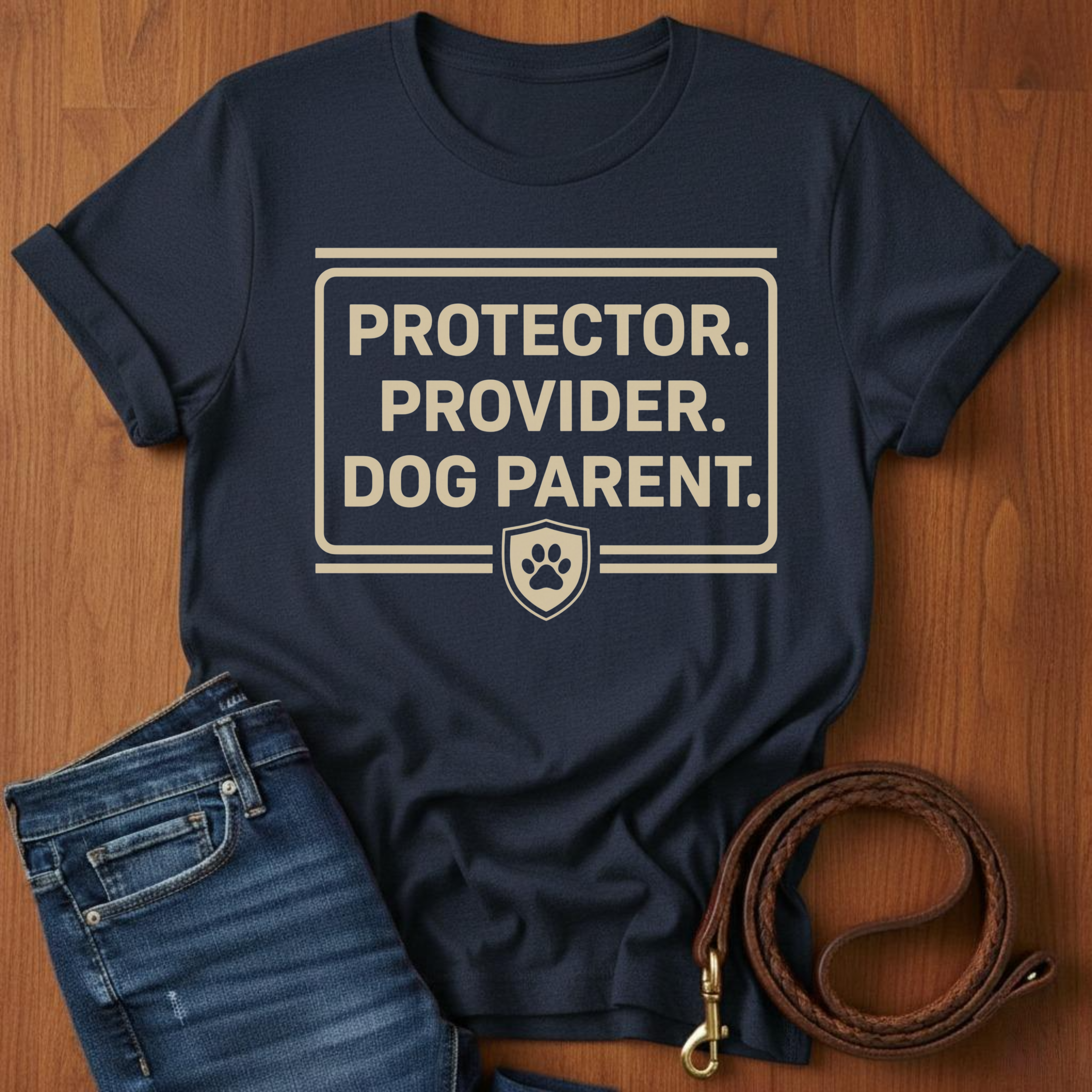 Paw Print Protector. Provider. Dog Parent T-Shirt — alternate color — Always My Dog