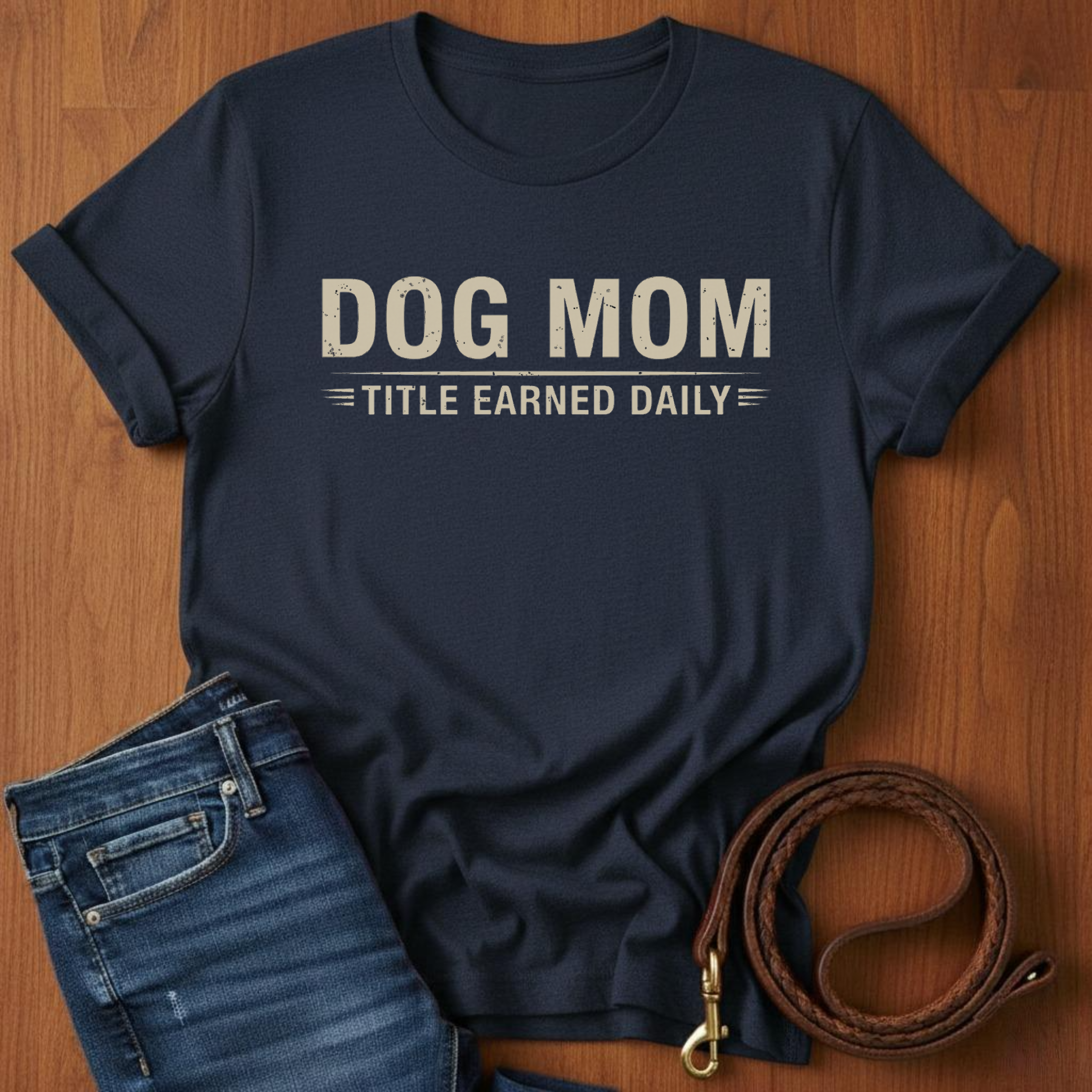 Dog Mom, Title Earned Daily T-Shirt — alternate color — Always My Dog