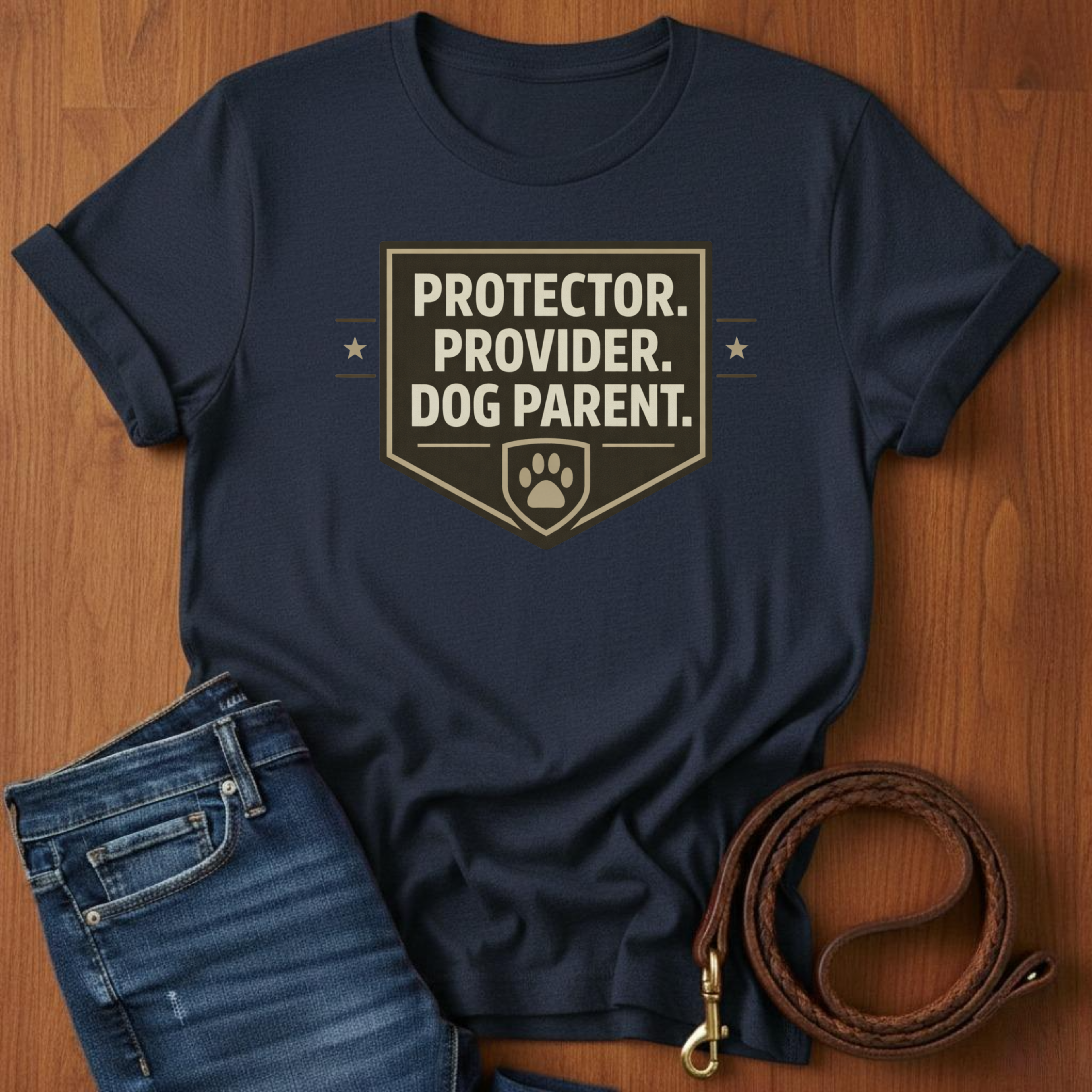 Protector.  Provider.  Dog Parent T-Shirt — detail view — Always My Dog