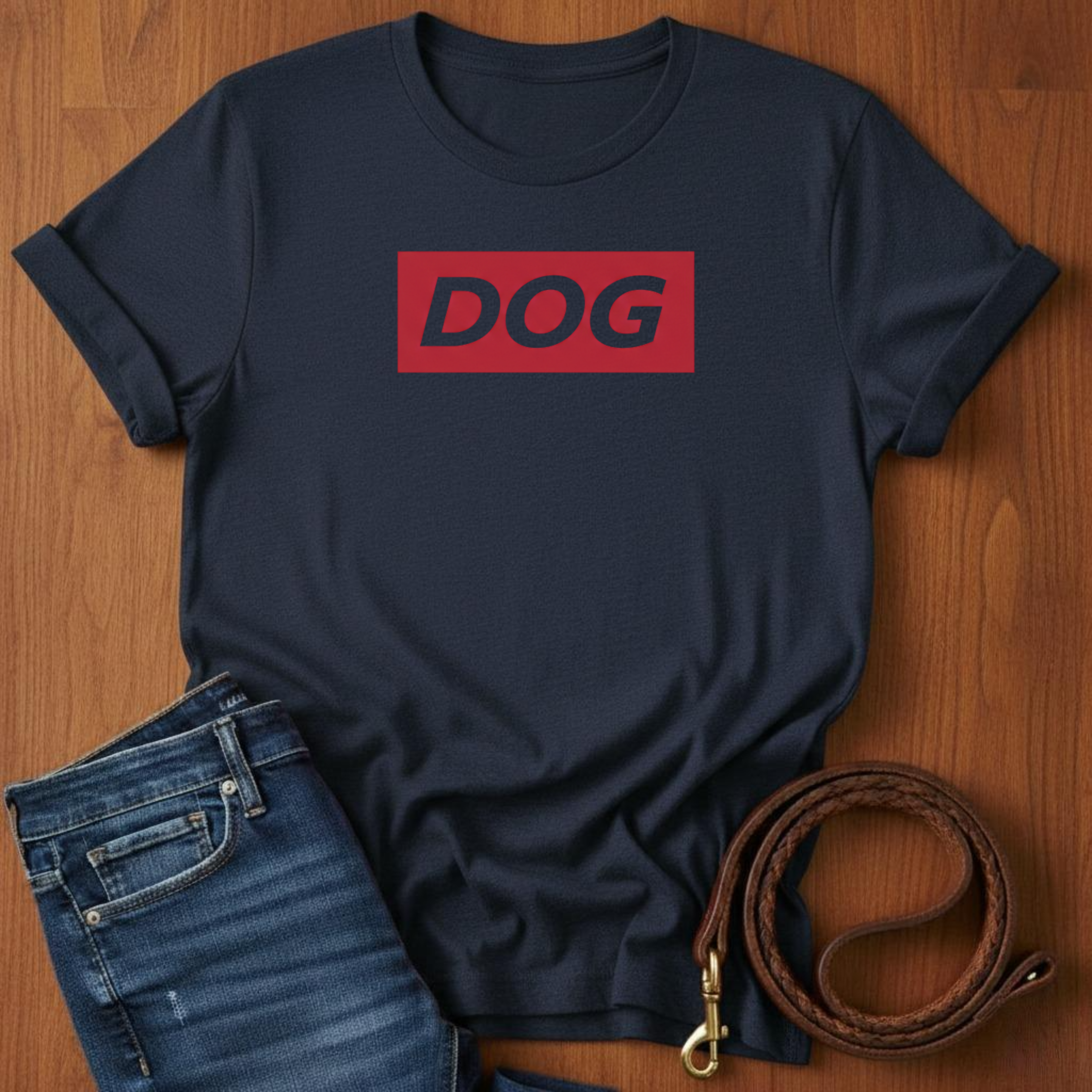 Red Dog T-Shirt — detail view — Always My Dog