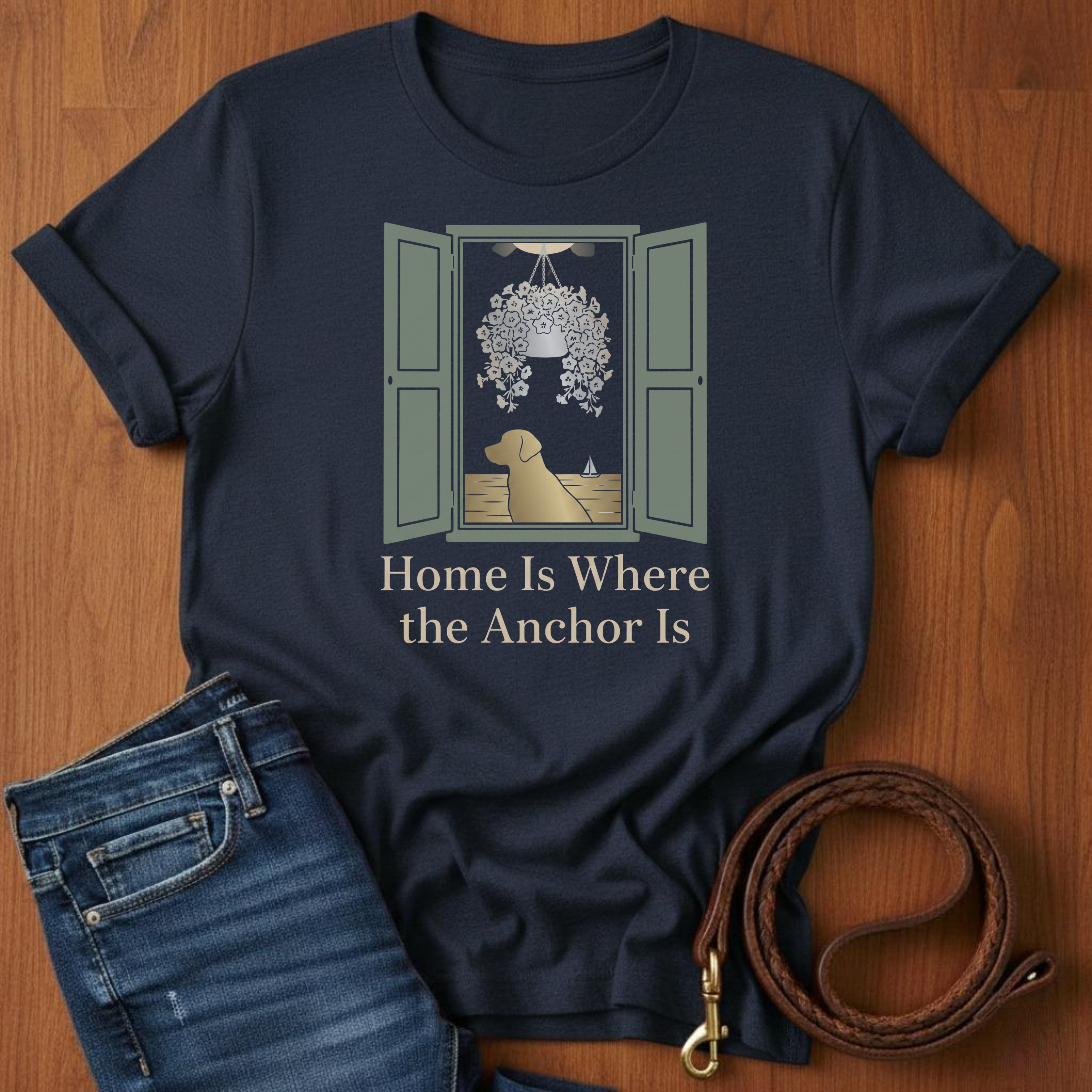 Home Is Where The Anchor Is T-Shirt — alternate color — Always My Dog