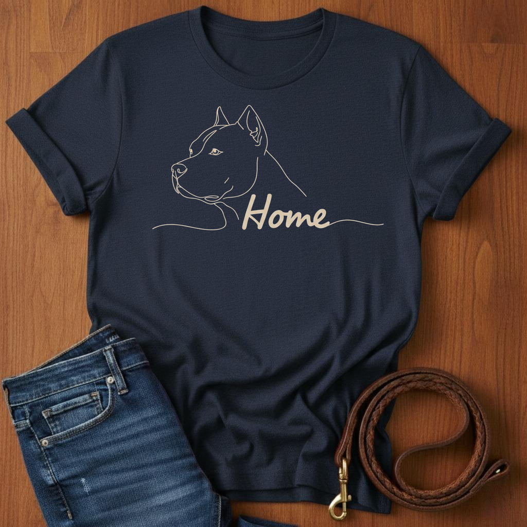 Pitbull Home T-Shirt — detail view — Always My Dog