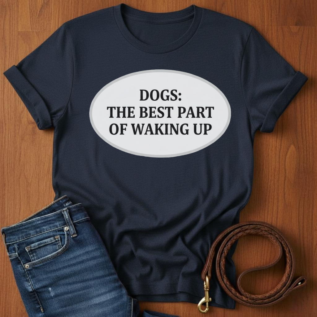 The Best Part Of Waking Up T-Shirt — detail view — Always My Dog