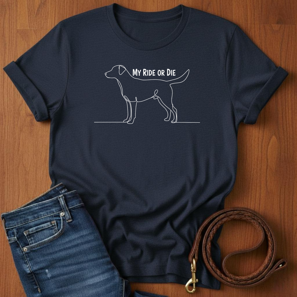 My Ride Or Die Labrador Retriever T-Shirt — detail view — Always My Dog