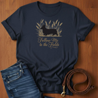 Follow Me To The Fields Corgi T-Shirt — detail view — Always My Dog