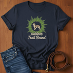 Outdoor Trail Bound Australian Shepherd T-Shirt — detail view — Always My Dog