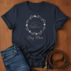 Dog Mom Botanical Wreath T-Shirt — detail view — Always My Dog