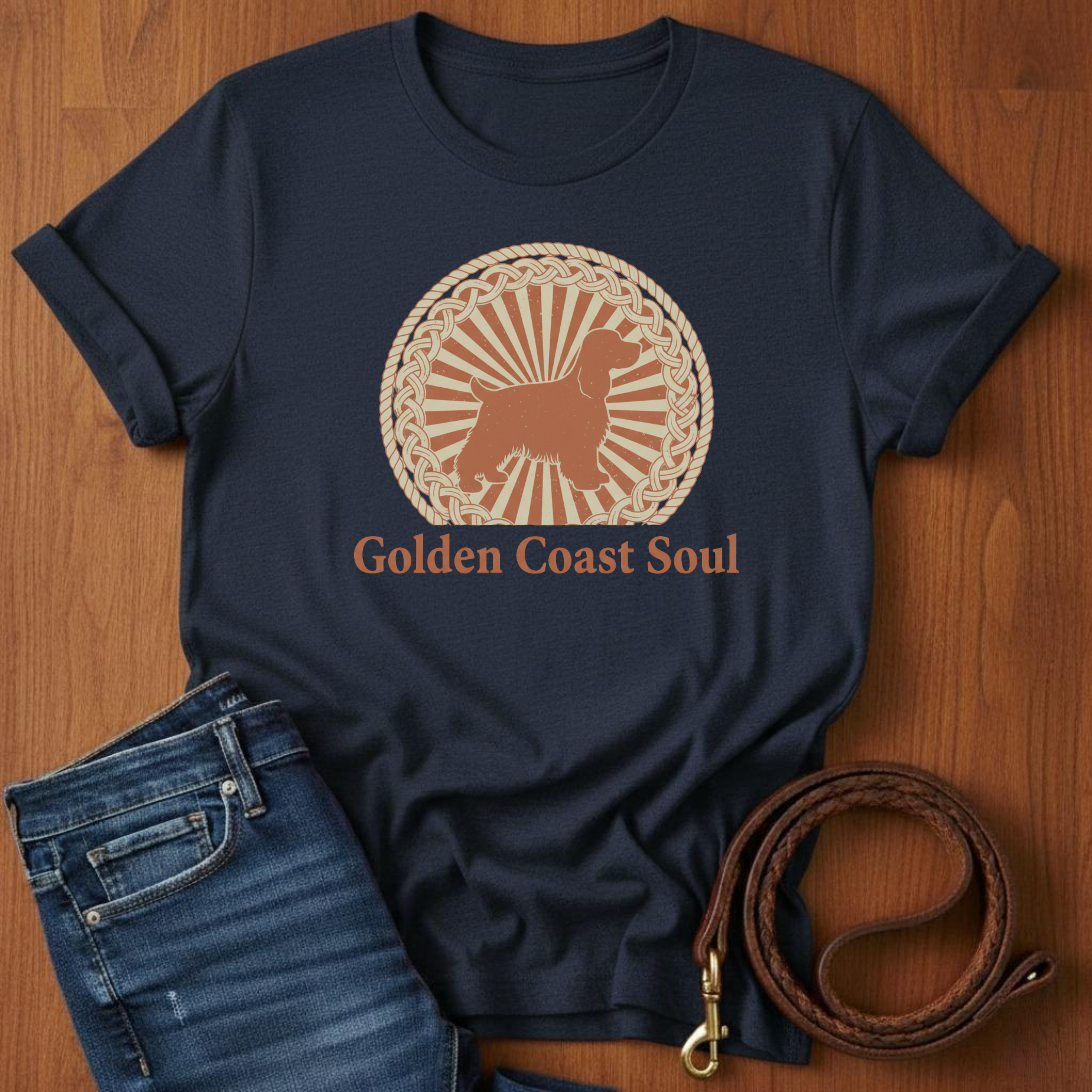 Golden Coast Soul Spaniel T-Shirt — detail view — Always My Dog