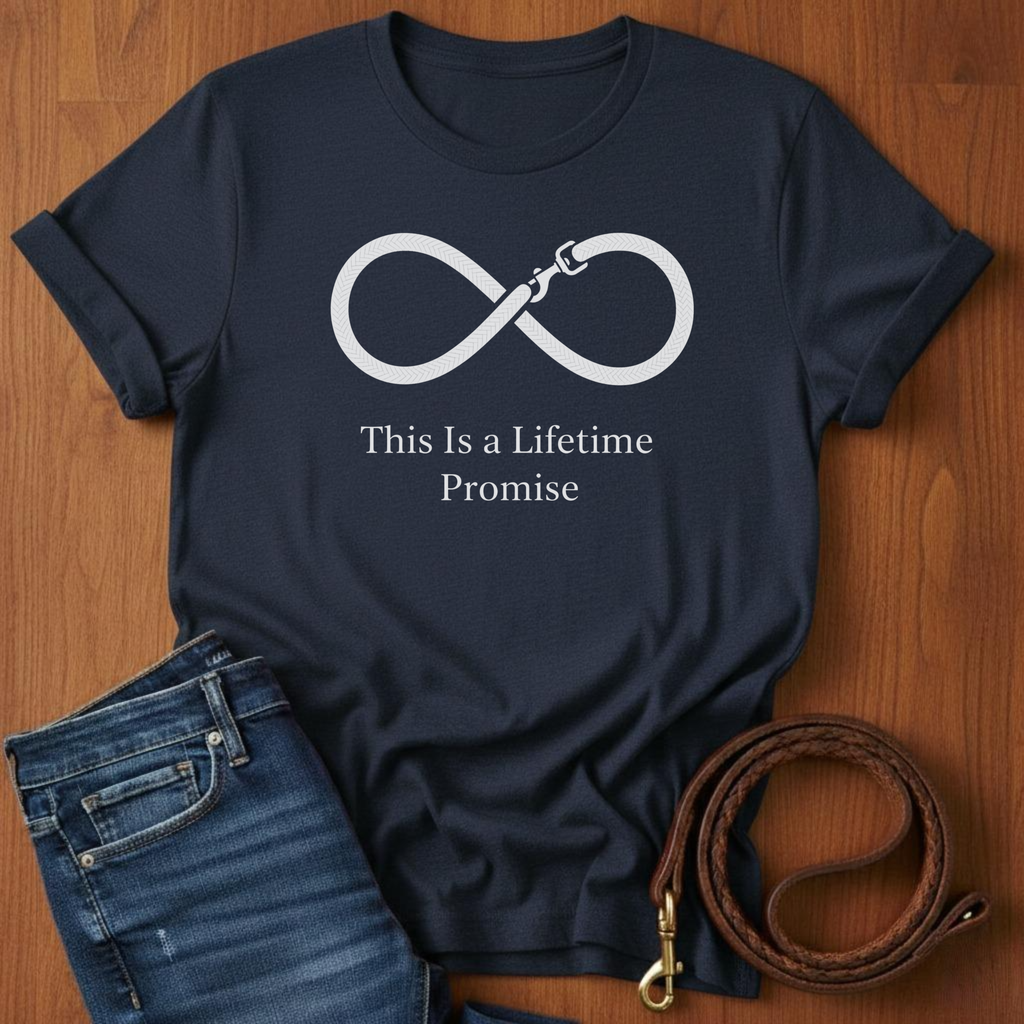 This Is A Lifetime Promise Leash T-Shirt — detail view — Always My Dog