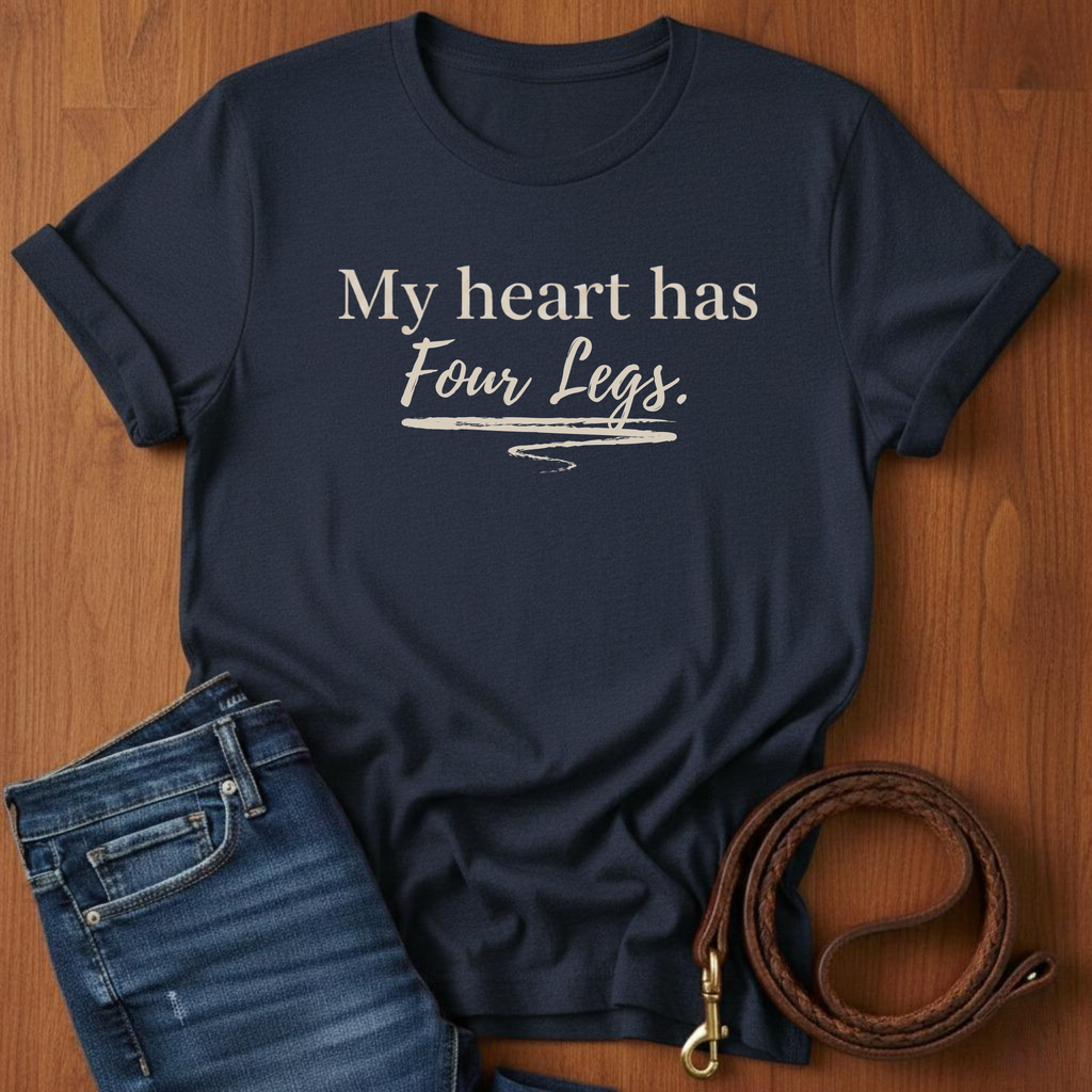 My Heart Has Four Legs T-Shirt — alternate color — Always My Dog