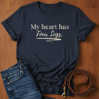 My Heart Has Four Legs T-Shirt — alternate color — Always My Dog
