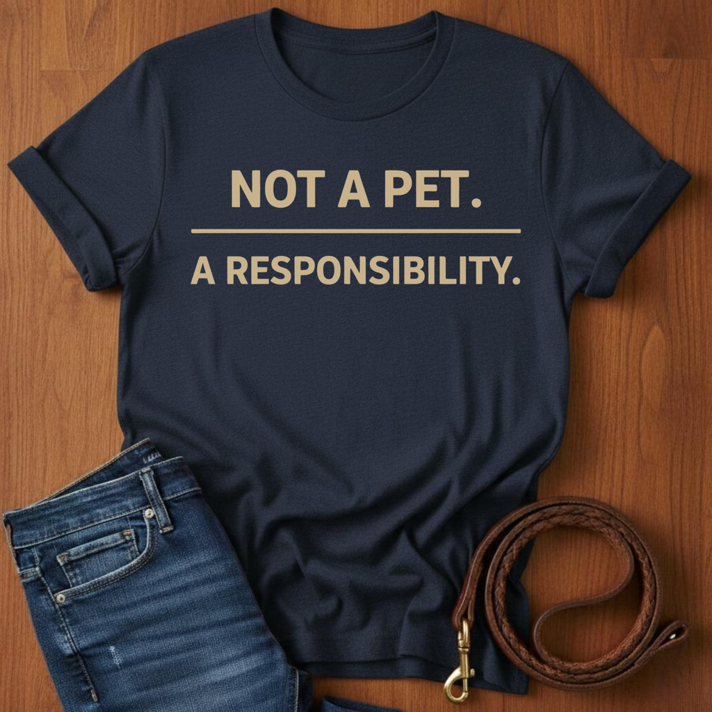 Not A Pet.  A Responsibility T-Shirt — detail view — Always My Dog