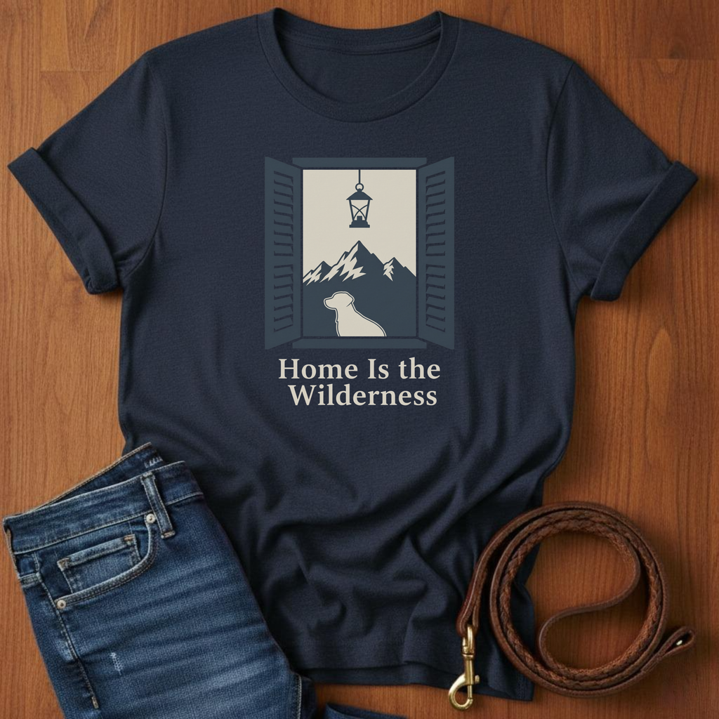 Home is the Wilderness T-Shirt — detail view — Always My Dog