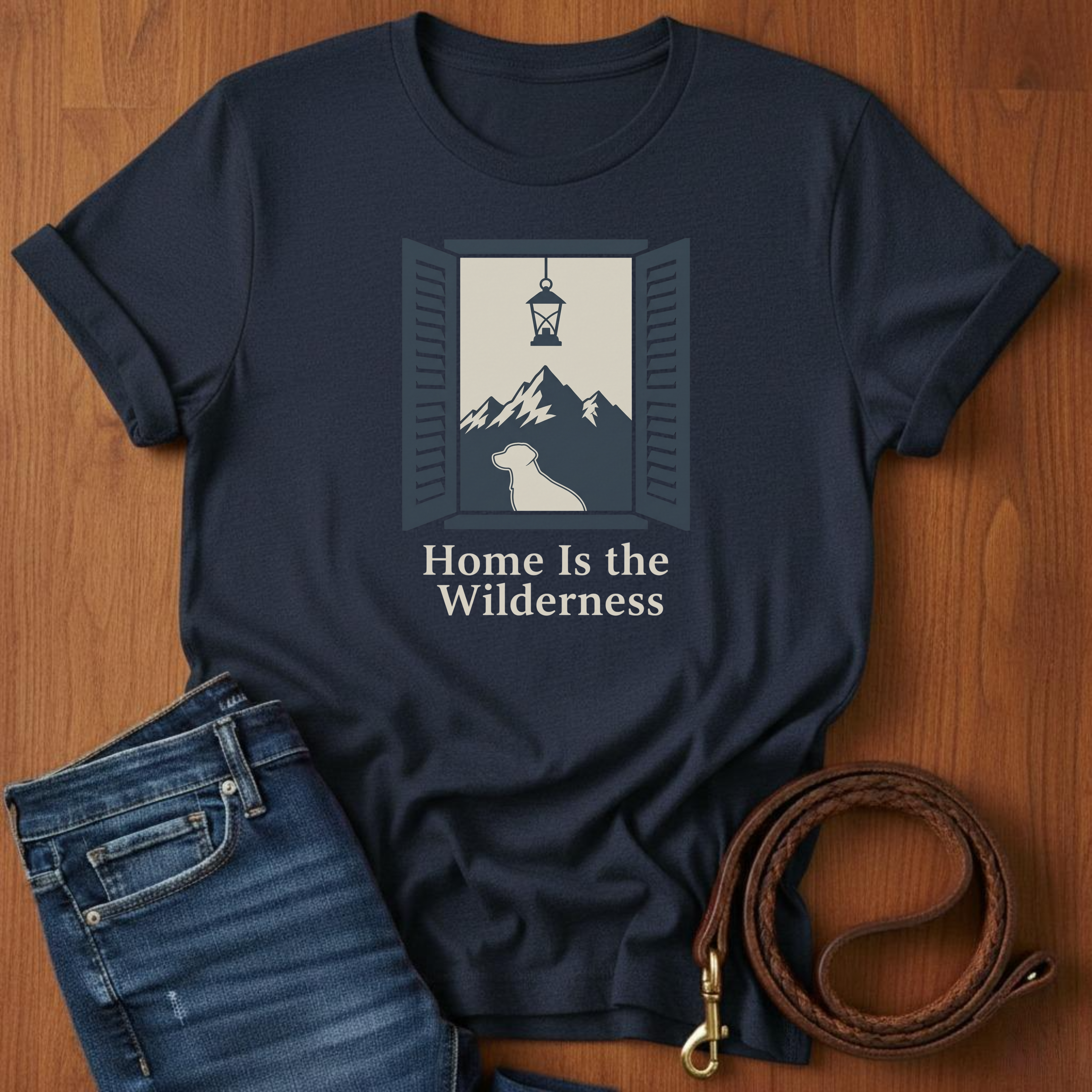Home is the Wilderness T-Shirt — detail view — Always My Dog