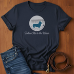 Follow Me To The Water Corgi T-Shirt — detail view — Always My Dog