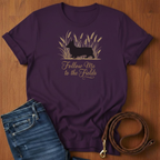 Follow Me To The Fields Corgi T-Shirt — close-up — Always My Dog